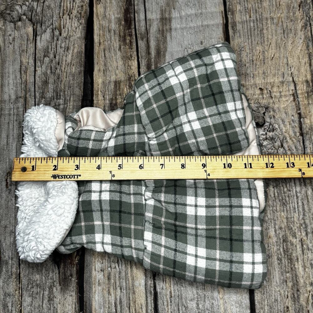 ASPEN Kids Green Plaid Puffer Vest with Faux Fur Collar Girls Size 3–6 Months - Picture 5 of 5